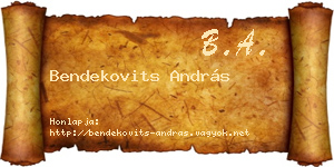 Bendekovits András névjegykártya