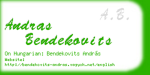andras bendekovits business card